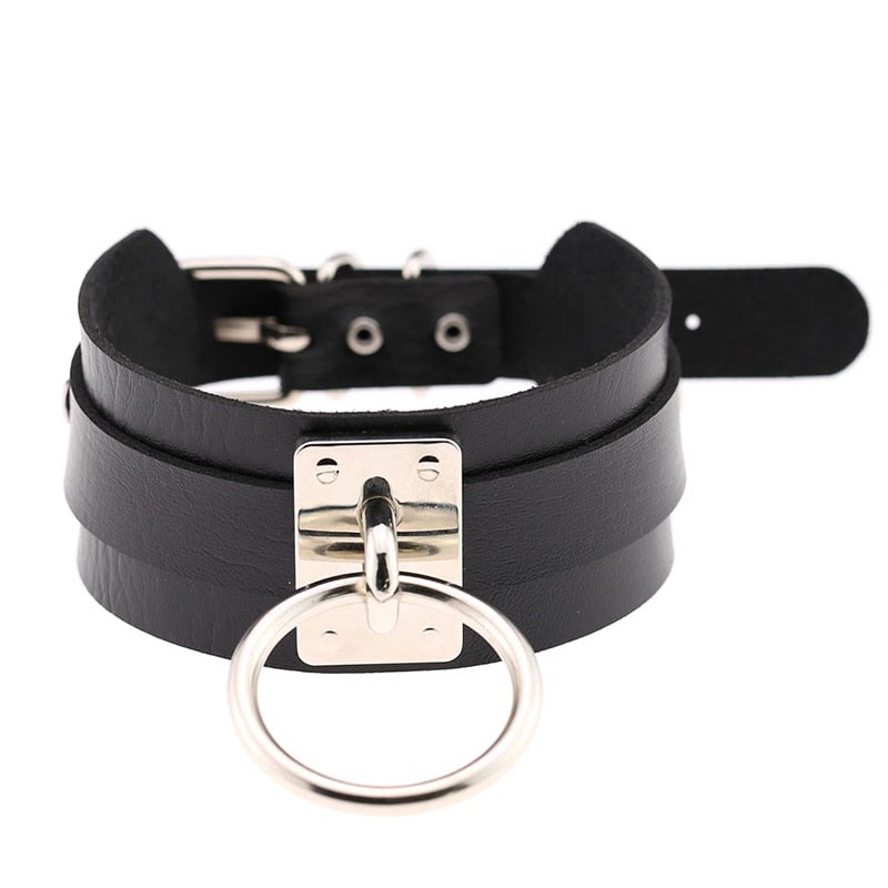 Big Ring Rivets Choker - 16 Colours