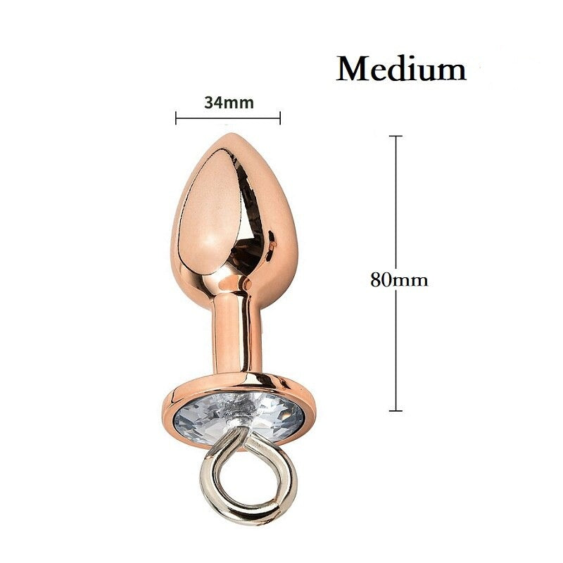 Butt Plug with Nipple Clamp Chains - Colour and Size Variety