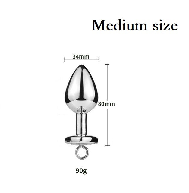 Butt Plug with Nipple Clamp Chains - Colour and Size Variety