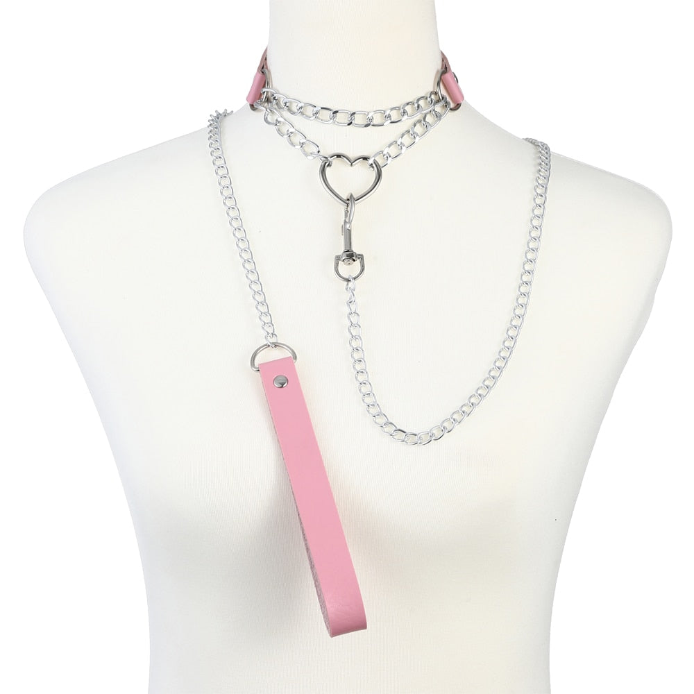 Choker with Matching Leash Collection - Various Styles and Colours