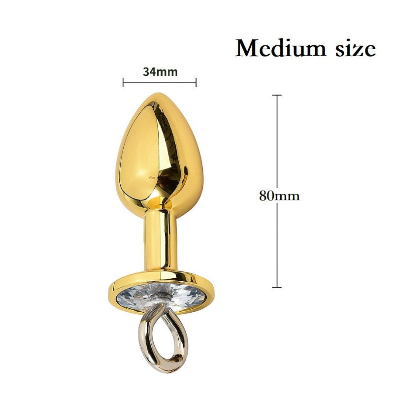 Butt Plug with Nipple Clamp Chains - Colour and Size Variety