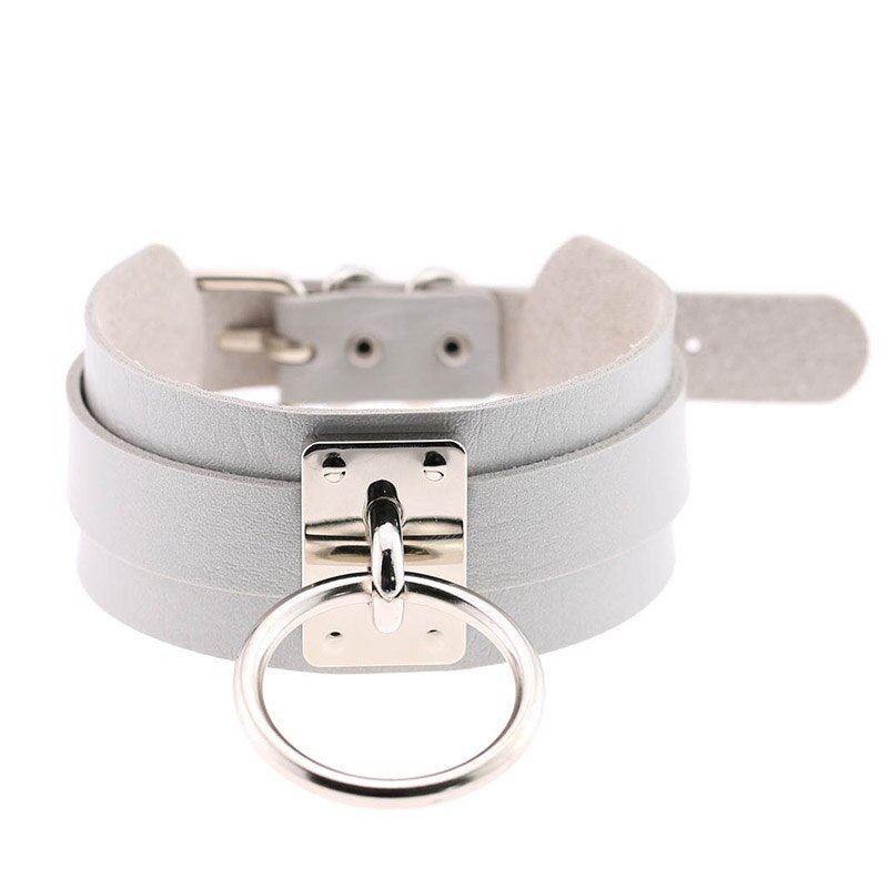 Big Ring Rivets Choker - 16 Colours