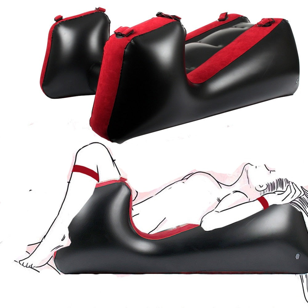 Inflatable Split Leg + Prone Bondage Sofa With Straps