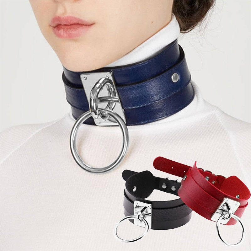 Big Ring Rivets Choker - 16 Colours